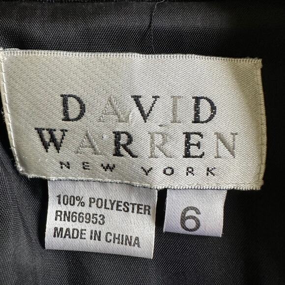 David Warren Blazer Jacket Gold Button Collared V Black Women's 6 Career Office - Picture 8 of 11